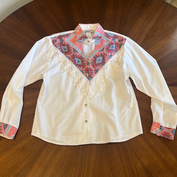 Circle T | Tops | Vintage 9s Rodeo Westerncore Fringe Southwest Circle ...